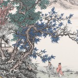 【已售】吳顯剛卡紙團扇《竹屋秋清圖》 貴州七星關美協主席