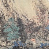 【已售】吳顯剛卡紙團扇《山邨會友》 貴州七星關美協主席