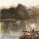 周佑林 小六尺《秋江曉景》微信（詢價）價優