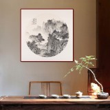 【已售】吳顯剛 卡紙團扇《溪橋人家》 貴州七星關美協主席