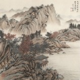 【已售】吳顯剛 四尺斗方《溪山訪友》 貴州七星關美協主席