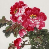 向士平 四尺斗方牡丹圖《春心蕩漾嬌媚花》 三峽大學藝術學院教授