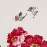 向士平 四尺斗方牡丹圖《春心蕩漾嬌媚花》 三峽大學藝術學院教授