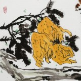 王永剛 指墨作品《雀躍福壽圖》 國家一級美術師（詢價）