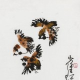 王永剛 指墨作品《雀躍福壽圖》 國家一級美術師（詢價）