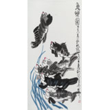 王永剛 三尺《魚樂圖》 國家一級美術(shù)師（詢價）