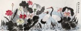 朱祖義 荷花《仙韻荷風滿塘馨》 中國老子書畫院副院長