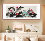 朱祖義 小六尺荷花《映日荷花別樣紅》 中國老子書畫院副院長