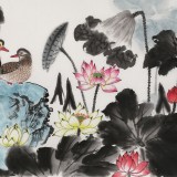 朱祖義 小六尺荷花《荷韻清趣》 中國(guó)老子書(shū)畫(huà)院副院長(zhǎng)