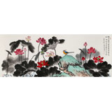 朱祖義 小六尺荷花《映日荷花別樣紅》 中國(guó)老子書畫院副院長(zhǎng)