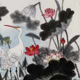 朱祖義 荷花《清韻香遠》 中國老子書畫院副院長