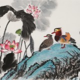 朱祖義 小六尺荷花《清韻圖》 中國老子書畫院副院長