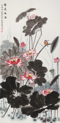 朱祖義 三尺荷花圖《香遠溢清》 中國老子書畫院副院長