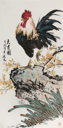梁景欣 三尺《大吉圖》 學院派畫家