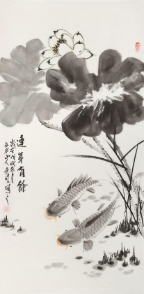梁景欣 三尺《連年有余》 學院派畫家