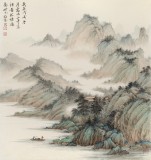 吳顯剛 四尺斗方《山寺客訪》 貴州七星關美協主席
