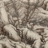 【已售】吳顯剛 《雪山訪友圖》 貴州七星關(guān)美協(xié)主席