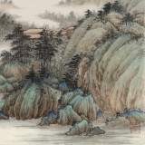 吳顯剛 四尺斗方《山寺客訪》 貴州七星關美協主席