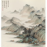 吳顯剛 四尺斗方《山寺客訪》 貴州七星關美協主席