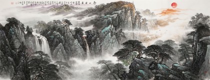 【已售可訂制】李碧峰 小六尺《泰山日出》 中國書畫家協會理事