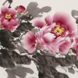 【已售】 王偉寧 四尺斗方《花開富貴》 青年書畫才俊 河南美協會員