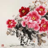 【已售】河南美協(xié)會員 王偉寧四尺《花開富貴》