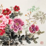 王寶欽 四尺《富貴吉祥》當(dāng)代花鳥牡丹畫名家（詢價）