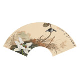【已售】鄒本財(cái) 卡紙扇面《清秋圖》 公主嶺市美協(xié)常務(wù)副主席