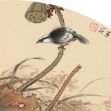 【已售】鄒本財(cái) 卡紙扇面《清秋圖》 公主嶺市美協(xié)常務(wù)副主席