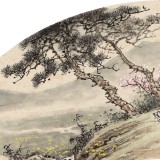 【已售】鄒本財 卡紙扇面《天朗氣清春正好》 公主嶺市美協常務副主席