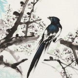 梁景欣 三尺《報春圖》 學院派畫家