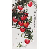 【已售】黃藝三尺風水吉利國畫《多壽圖》