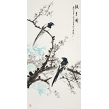 梁景欣 三尺《報春圖》 學院派畫家