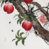 黃藝三尺風水吉利國畫《長壽圖》