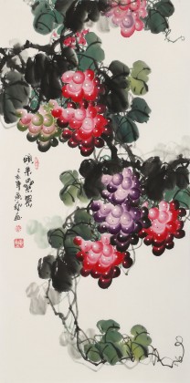 【已售】黃藝三尺風(fēng)水吉利國(guó)畫(huà)《碩果累累》