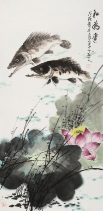 【已售】梁景欣 三尺《和為貴》 學院派畫家