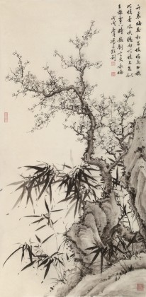 吳顯剛 四尺《梅竹雙清圖》貴州七星關美協主席