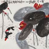 【已售】王永剛 四尺斗方《年年有余圖》 國家一級美術師