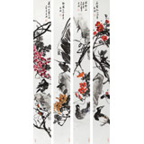 邢書波 四條屏《春風(fēng)十里香》 中美協(xié)會(huì)員 清華美院創(chuàng)作班導(dǎo)師（詢價(jià)）