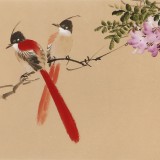 【已售】皇甫小喜 四尺對開《紫氣東來》 河南著名花鳥畫家