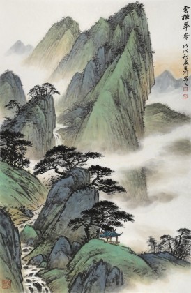 【已售】劉金河 四尺三開《云橫翠嶺》 中美協(xié)會員 國家畫院畫家