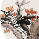 【已售】王寶欽 四尺團(tuán)扇荷花《碩果圖》當(dāng)代花鳥牡丹畫名家（詢價）