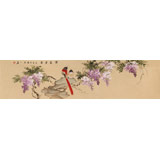 【已售】皇甫小喜 四尺對開《紫氣東來》 河南著名花鳥畫家