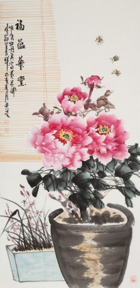 梁景欣 三尺《福蘊華堂》 學院派畫家