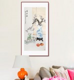 梁景欣 三尺《清供圖》 學院派畫家