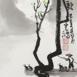 【已售】黃云鴻 三尺斗方《春江漁歌》