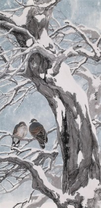 【已售】陳薪名《雪韻》代表作精品 第六屆全國花鳥畫展金獎獲得者