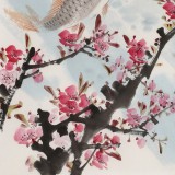 【已售】梁景欣 四尺三開《魚樂圖》 學院派畫家