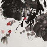 王寶欽 四尺《荷趣圖》當代花鳥牡丹畫名家（詢價）
