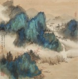 【已售】吳顯剛 四尺斗方《春江泛舟》 貴州七星關美協主席